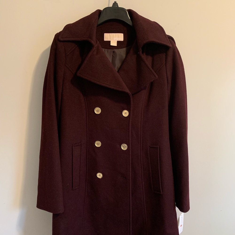 Michael Kors S Burgundy coat removable hood